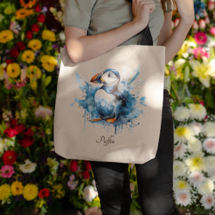 Puffin Splash, aangepast Tote Bag