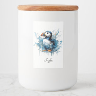 Puffin Splash, aangepast Voedselcontainer Etiket
