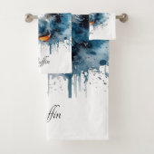 Puffin Splash, op maat gemaakt Bad Handdoek (Insitu)