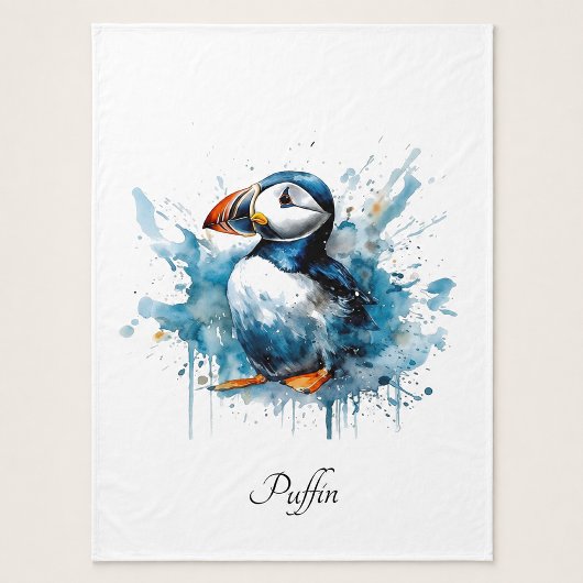 Puffin Splash, op maat gemaakt Fleece Deken