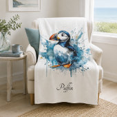 Puffin Splash, op maat gemaakt Fleece Deken