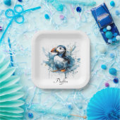 Puffin Splash, op maat gemaakt Papieren Bordje (Feest)