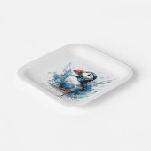 Puffin Splash, op maat gemaakt Papieren Bordje (Gebogen)