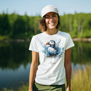 Puffin Splash, op maat gemaakt T-shirt