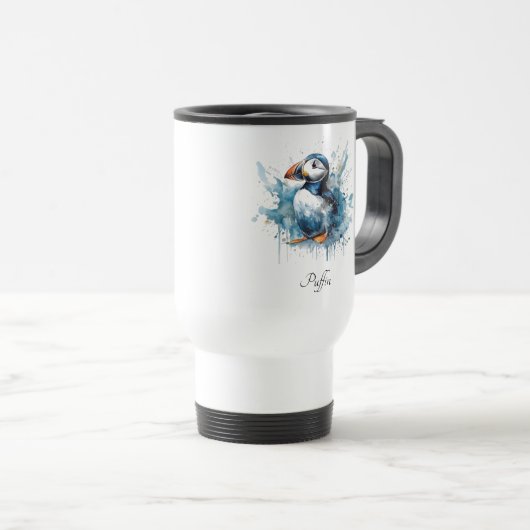 Puffin Splash, op maat Reisbeker (Voorkant rechts)