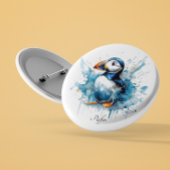 Puffin Splash, op maat Ronde Button 3,2 Cm