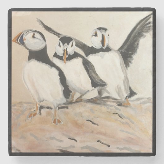 Puffin Stenen Onderzetter (Voorkant)