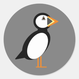 Puffin-Sticker Ronde Sticker
