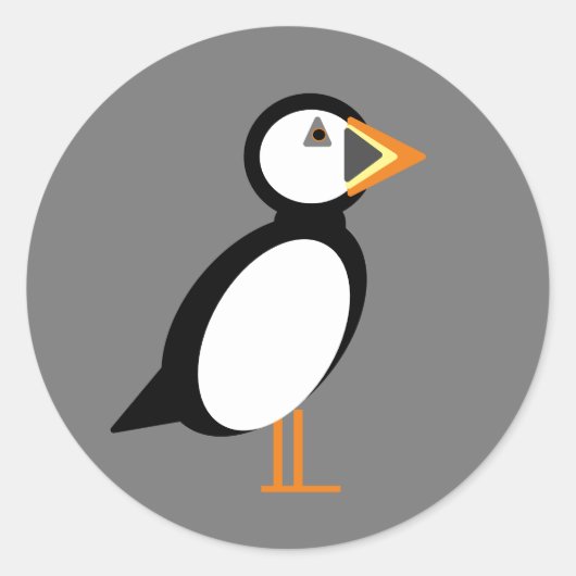 Puffin-Sticker Ronde Sticker (Voorkant)
