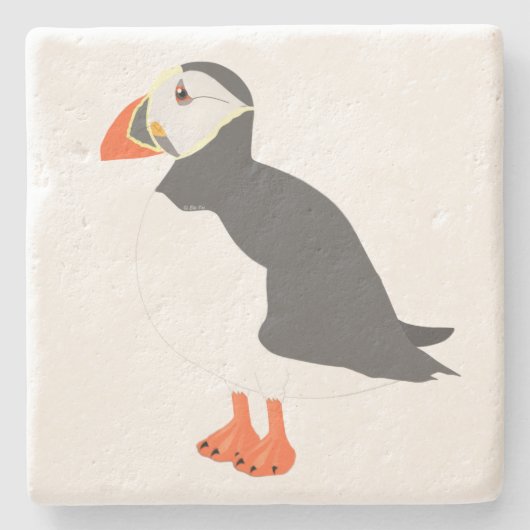 Puffin Stone Onderzetter (Voorkant)