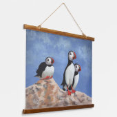 Puffin Trio Hangend Wandkleed (Gebogen)