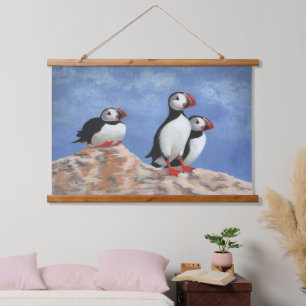 Puffin Trio Hangend Wandkleed