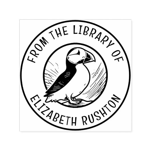 Puffin uit de bibliotheek van het boekbord  zelfinktende stempel (Design)