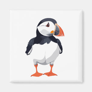 Puffin Vector Grafische Kunst Portret Dierlijke Ge Magneet