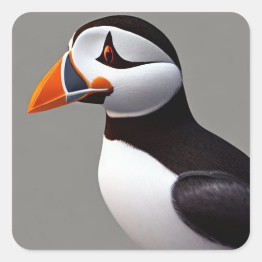 Puffin Vierkante Sticker (Voorkant)