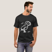 Puffin Vogel Dier Badge Patch Line Outline T-shirt (Voorkant volledig)