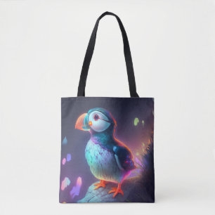 Puffin Vogel Dierportret Schilderen Bos Spirit Tote Bag