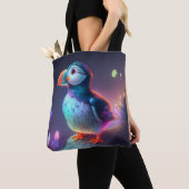 Puffin Vogel Dierportret Schilderen Bos Spirit Tote Bag (Dichtbij)