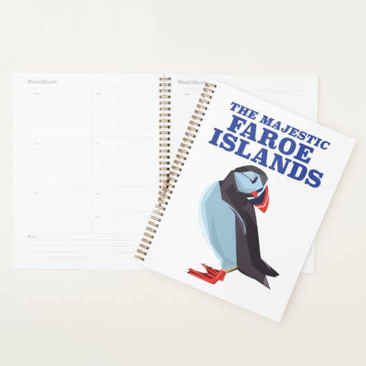 Puffin-vogel op de Faeröer Planner (Display)