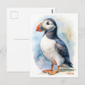Puffin vogel waterverf schilderij briefkaart (Voorkant / Achterkant)