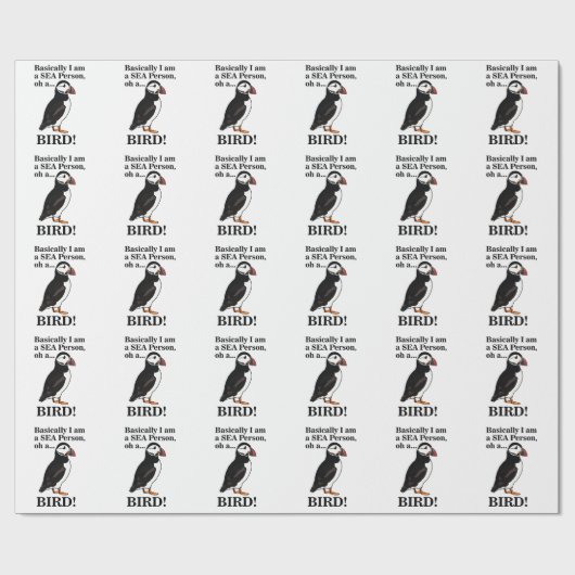 Puffin vogel zeevogel grappige verjaardag cadeaupapier (Vlak)