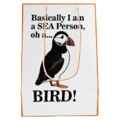 Puffin vogel zeevogel grappige verjaardag medium cadeauzakje (Achterkant)