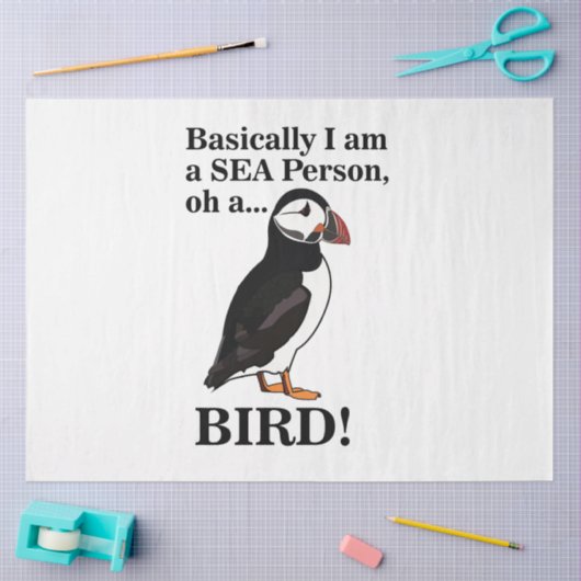 Puffin vogel zeevogel grappige verjaardag tissuepapier (Craft)