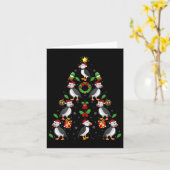Puffin Vogels Xmas Verlichting Boom Puffin Kerstmi Kaart (Gele Bloem)