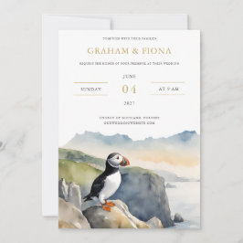 Puffin Watercolor Invitation Kaart