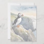 Puffin Watercolor Invitation Kaart (Achterkant)