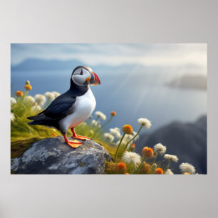 Puffin Wilde Vogel Dier Rustig Vreedzaam Poster
