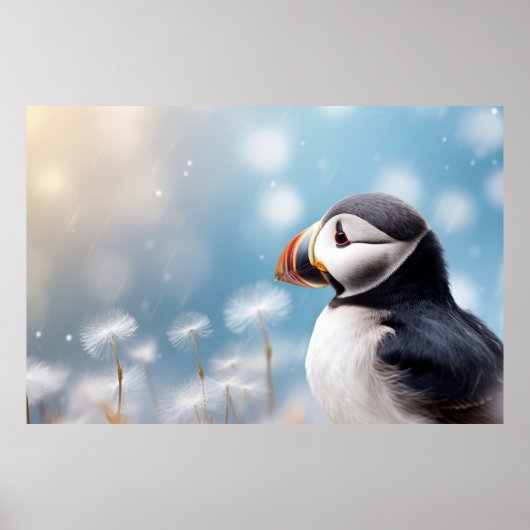 Puffin Wilde Vogel Dier Rustig Vreedzaam Poster (Voorkant)