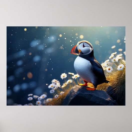 Puffin Wilde Vogel Dier Rustig Vreedzaam Poster (Voorkant)
