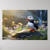 Puffin Wilde Vogel Dier Rustig Vreedzaam Poster (Voorkant)