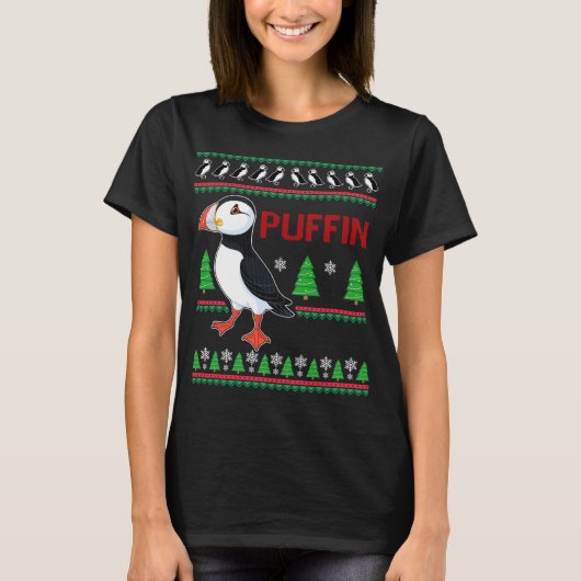 Puffin Xmas Lelijke trui Puffins Lover Grappig Leu T-shirt (Voorkant)