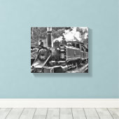 Puffing Billy Old Fashioned Steam Train Canvas Afdruk (Insitu (Houten vloer))