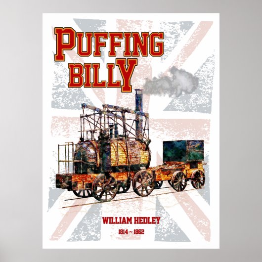 Puffing Billy Steam Train English Locomotive  Poster (Voorkant)