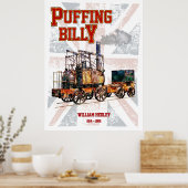 Puffing Billy Steam Train English Locomotive  Poster (Keuken)