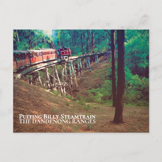 Puffing Billy-stoomtrein, Dandenong Ranges Briefkaart (Voorkant)