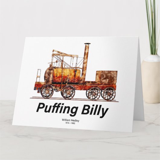 Puffing Billy Stoomtrein Engels Locomotief Bedankkaart (Voorkant)