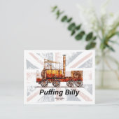 Puffing Billy Stoomtrein Engels Locomotief Briefkaart (Staand voorkant)