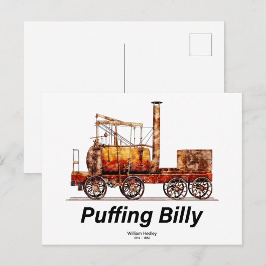 Puffing Billy Stoomtrein Engels Locomotief Briefkaart (Voorkant / Achterkant)