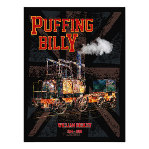 Puffing Billy Stoomtrein Engels Locomotief Foto Afdruk