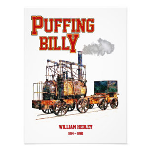 Puffing Billy Stoomtrein Engels Locomotief Foto Afdruk