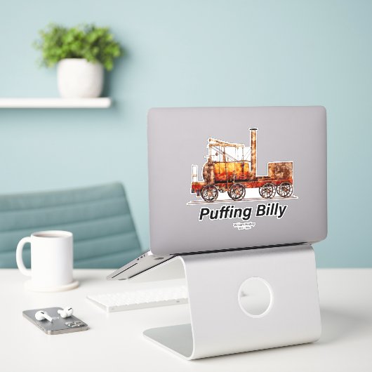 Puffing Billy Stoomtrein Engels Locomotief Sticker (Laptop op bureau)