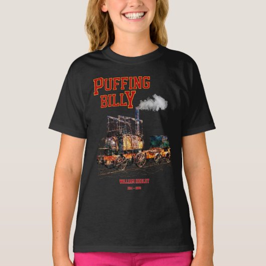 Puffing Billy Stoomtrein Engels Locomotief T-shirt (Voorkant)