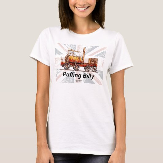 Puffing Billy Stoomtrein Engels Locomotief T-shirt (Voorkant)
