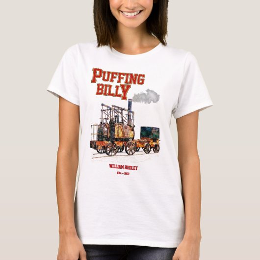 Puffing Billy Stoomtrein Engels Locomotief T-shirt (Voorkant)