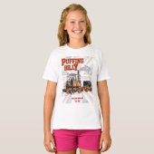Puffing Billy Stoomtrein Engels Locomotief T-shirt (Voorkant volledig)