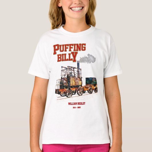 Puffing Billy Stoomtrein Engels Locomotief T-shirt (Voorkant)